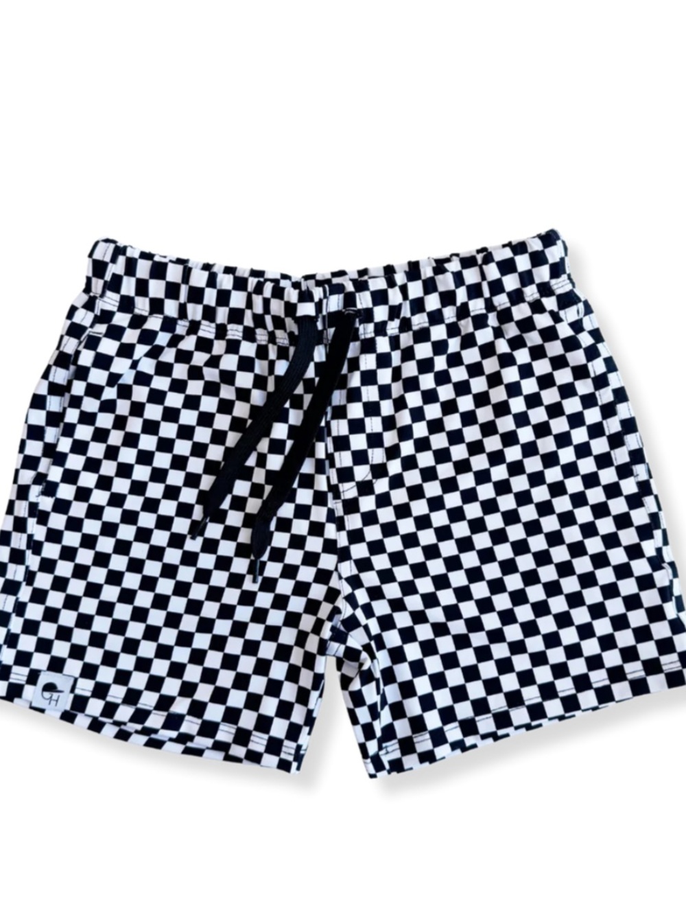 George Hats Black & White Check Fusion Swim Shorts - 6-12 months